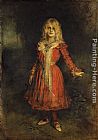 Franz Von Lenbach Famous Paintings - Marion Lenbach, the Artist's Daughter